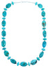 Turquoise And Genuine Sterling Silver Bead Necklace SX114561